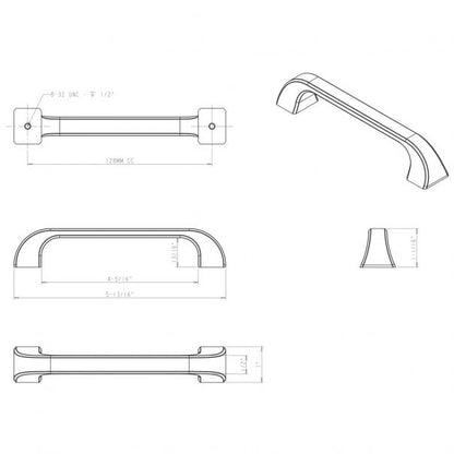 Hardware Resources 972-128NI Marlo 128mm Center to Center Cabinet Pull, Polished Nickel