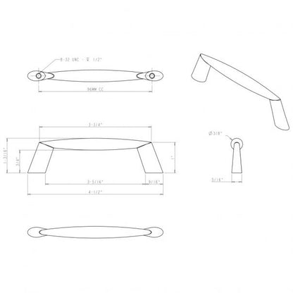 Hardware Resources 988-96SN Zachary 96mm Center to Center Cabinet Pull, Satin Nickel