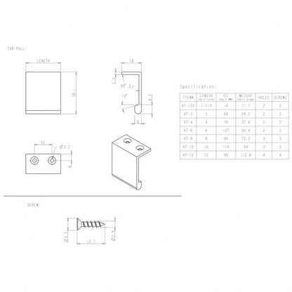 Hardware Resources A500-6MB Edgefield 6" Cabinet Tab Pull, Matte Black