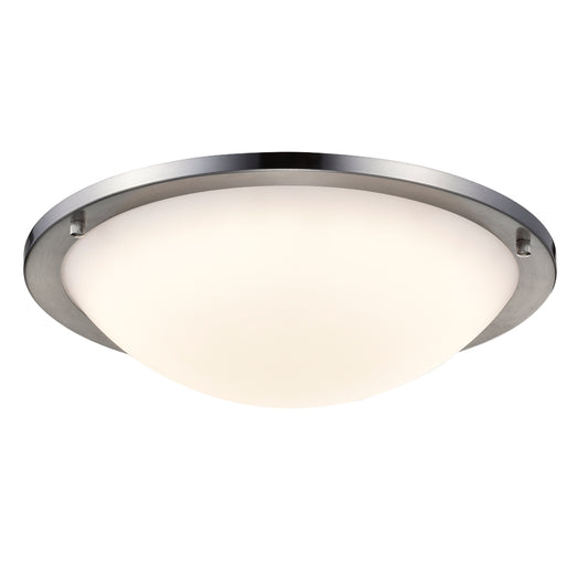 Sunpark Electronics DC018D-2G-B-3000K 18" LED Dome Flush Mount, Brushed Nickel