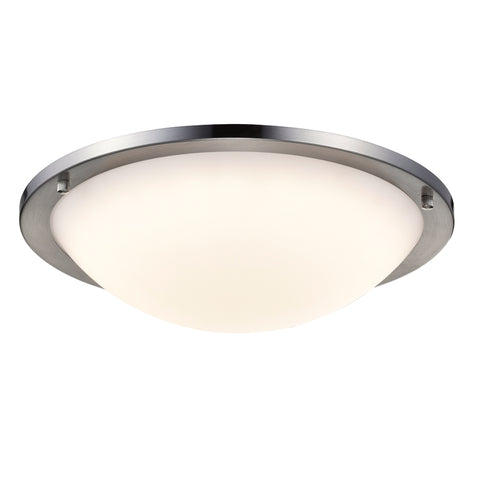 Sunpark Electronics DC018D-2G-B-3000K 18" LED Dome Flush Mount, Brushed Nickel