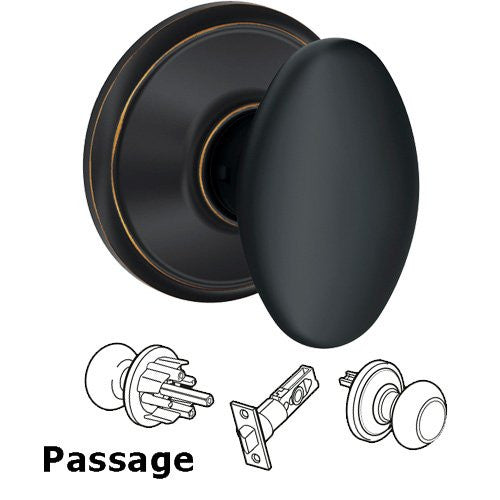 F10SIE716 - Aged Bronze Siena Passage Knob - Schlage - IN STOCK LIGHTING - Door Hardware