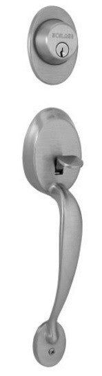 F358PLY619 - Satin Nickel Keyed Entry Handleset - Schlage - IN STOCK LIGHTING - Door Hardware