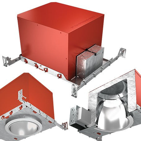 F6FH-213-EM - 6" Feed Through Fire Rated Recessed Housing - Elco Lighting - IN STOCK LIGHTING - Recessed Housing