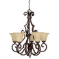 Capital Lighting 3725MBZ-268 Sierra 5 Light Chandelier, Mediterranean Bronze