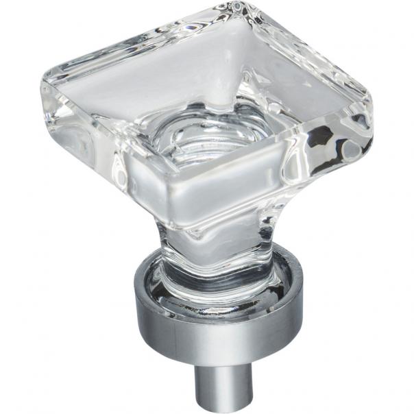 Hardware Resources G140PC Harlow 1" Square Glass Cabinet Knob, Polished Chrome