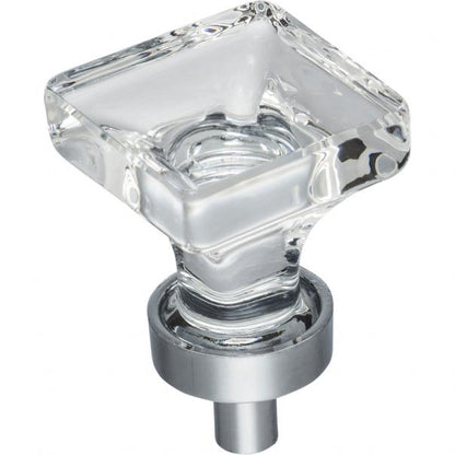 Hardware Resources G140PC Harlow 1" Square Glass Cabinet Knob, Polished Chrome