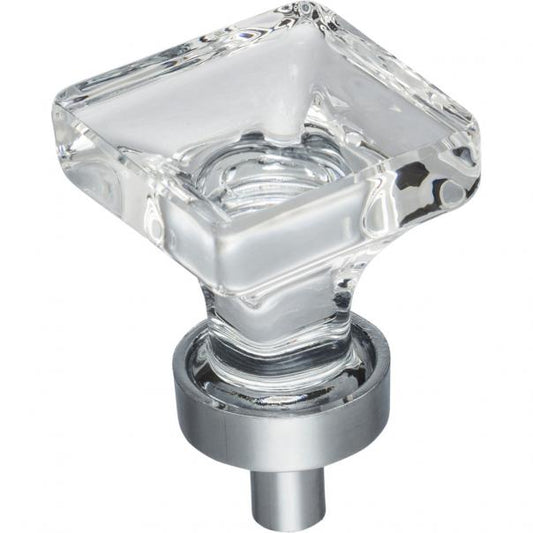 Hardware Resources G140PC Harlow 1" Square Glass Cabinet Knob, Polished Chrome