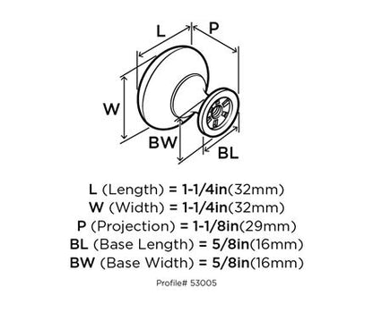 Amerock BP53005BB Allison Value 1-1/4 Inches (32 mm) Diameter Burnished Brass Cabinet Knob