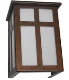 DL-MDH10-BR-D13-41-WA - Powder Coated with White Lens Exterior Wall Sconce