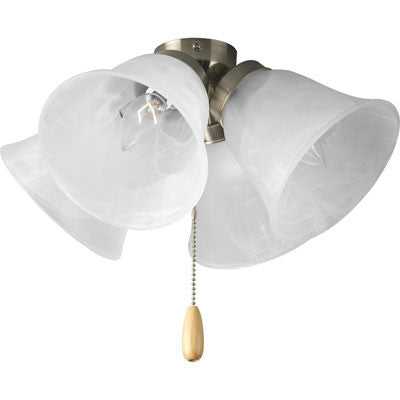P2643-09 - Brushed Nickel 4 Lt. AirPro Ceiling Fan Light Kit - Progress Lighting - IN STOCK LIGHTING - Fan Light Kit