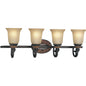 P3037-92C - Old Iron Crackle 4 Lt. Barcelona Bath Vanity - Progress Lighting - IN STOCK LIGHTING - Vanities
