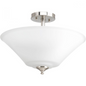 Progress Lighting P3864-09 Joy Three-Light Semi-Flush Convertible, BN