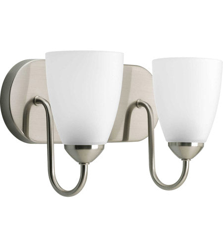 Progress P2707-09 Gather 2 Light 12 inch Bath Vanity, Brushed Nickel