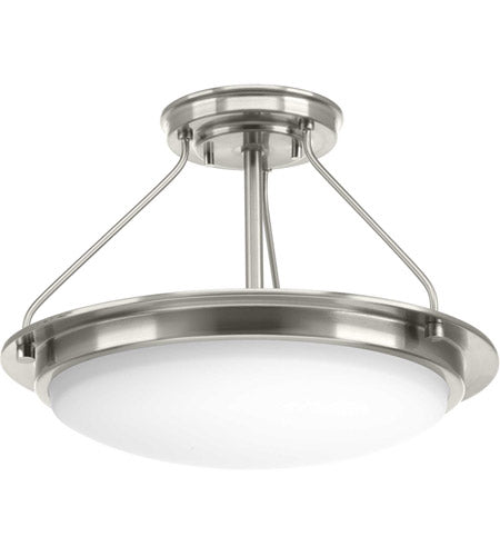 Progress P350064-009-30 Apogee LED 15 inch Semi-Flush Mount, Brushed Nickel