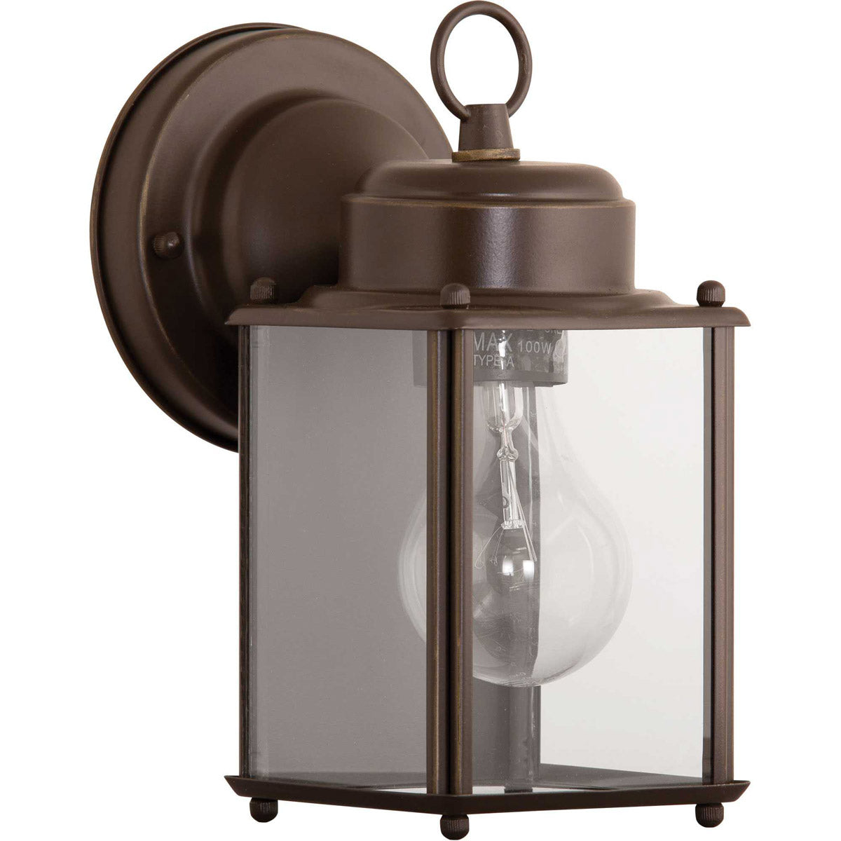 Progress P5607-20 Flat Glass Lantern 1 Light 9 inch Antique Bronze Outdoor Wall