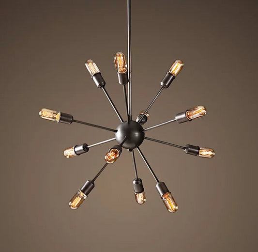 68060366 ASTL - 12 Light Chandelier, Aged Steel Medium