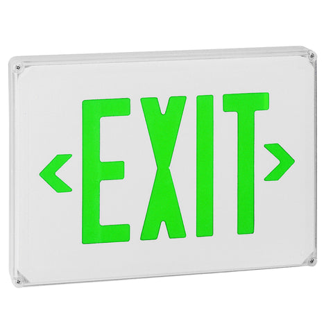 RXL23WG-E - White w/ Green Lettering 120/277 Volt Exit Sign - Royal Pacific - IN STOCK LIGHTING - EXIT / EMERGENCY