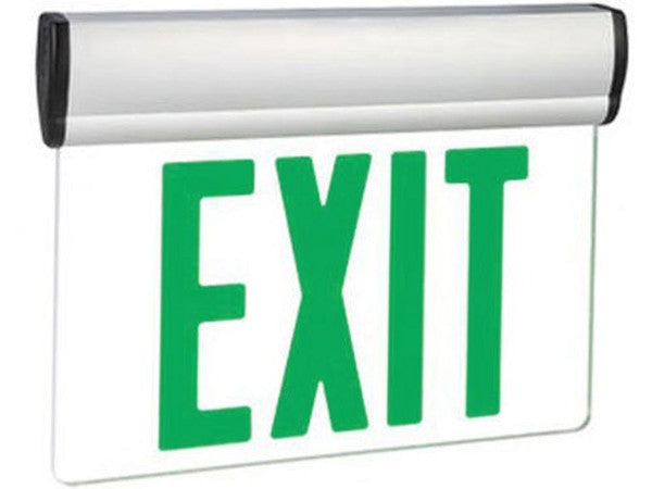 Exitronix S903-LB-SR-GM-AG LED Exit Sign - Universal Edge-Lit - Green Letters