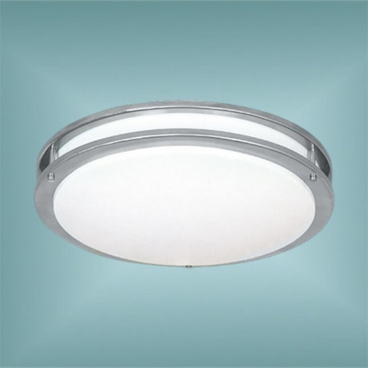 SAT24-BN-DE26Q-27-WA-EM - 2 Light Brushed Nickel Flush Mount With Emergency Backup
