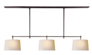 TOB5005BZ-HAB-NP - 3LT 75W E26 BRYANT LARGE LINEAR BILLIARD LIGHT IN BRONZE WITH NATURAL PAPER SHADE