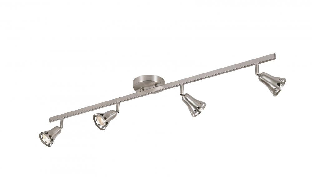 W-494 BN - Brushed Nickel 4 Lt. 6127 Track Light - Trans Globe Lighting - IN STOCK LIGHTING - Track Lighting