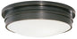 Robert Abbey Z1317BZ Flush Mount with White Frosted Glass Shade, Bronze