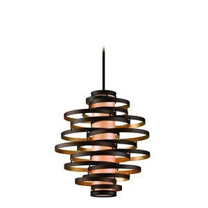 113-44F - Bronze w/ Gold Leaf 4 Lt. Vertigo Pendant - Corbett - IN STOCK LIGHTING - Pendants