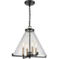 Elk Lighting D4437 The Holding 4 Light 17 inch Pendant, Matte Black/Satin Brass