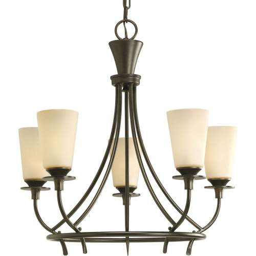 P4006-77 - Forged Bronze 5 Lt. Cantata Chandelier - Progress Lighting - IN STOCK LIGHTING - Chandelier