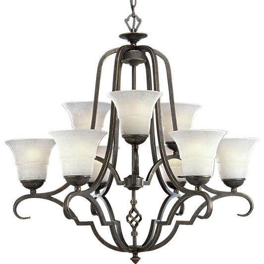 P4061-84 - Espresso 9 Lt. Melbourne Chandelier - Progress Lighting - IN STOCK LIGHTING - Chandelier