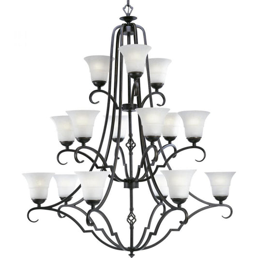 P4268-84 - Espresso 15 Lt. Melbourne Chandelier - Progress Lighting - IN STOCK LIGHTING - Chandelier