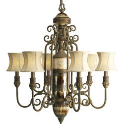 P4397-111 - Desert Sand 6 Lt. Bella Rustica Chandelier - Progress Lighting - IN STOCK LIGHTING - Chandelier