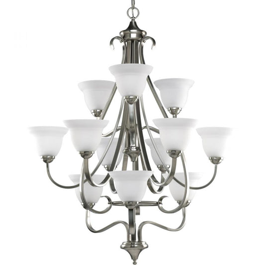 P4419-09 - Brushed Nickel 12 Lt. Torino Chandelier - Progress Lighting - IN STOCK LIGHTING - Chandelier