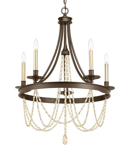 P400004-020 - 5 Light 60W(C) Chandelier in Antique Bronze Finish