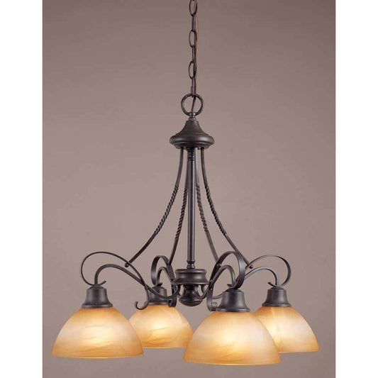 V2644-53 - 4 Light 100W Frontier Iron Finish Chandelier