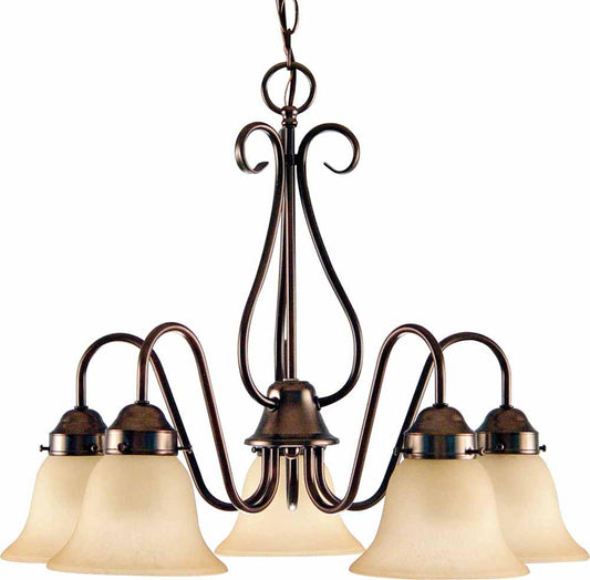 V3355-79 - Antique Bronze 5 Lt. Minster Chandelier - Volume International - IN STOCK LIGHTING - Chandelier