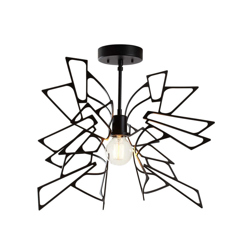 Hubbardton Forge 129022-SKT-25 Monarch Single Light 21-1/2" Semi-Flush Mount, Maple Wood